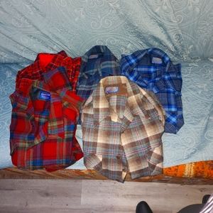 ** MINT ** 4 Vintage PENDLETON shirt jacket shacket LOT unisex L large XL extra